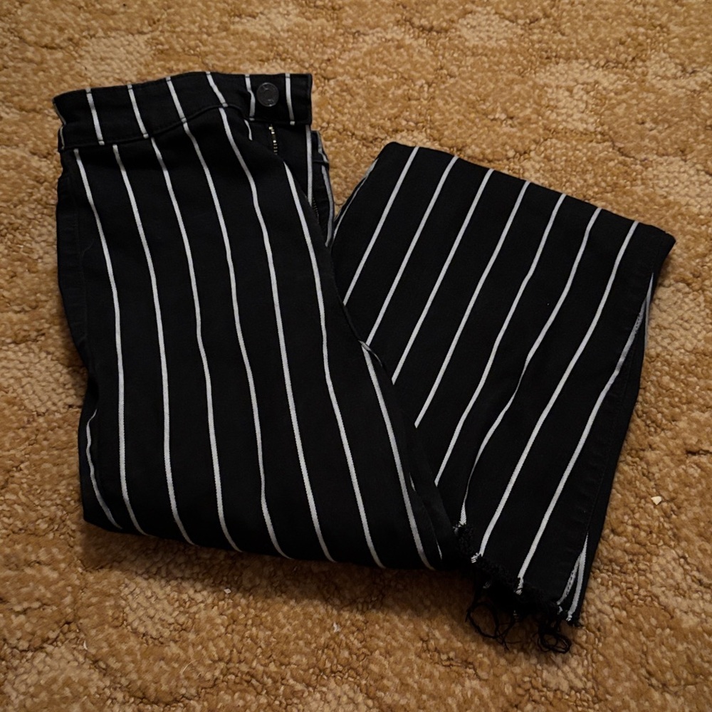 Cello Black and White Striped Women Jeans